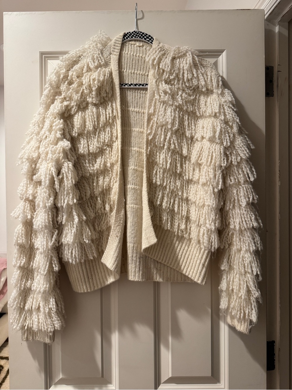 Levi’s Cream Loop-Texture Open Cardigan Sweater sm/med